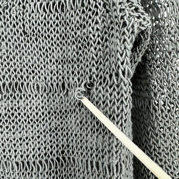 RAG & BONE Sweater Womens S Textured Open Knit Boat Neck Cotton Silk Blend Gray - Picture 9 of 14